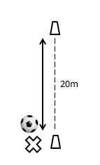 Futebol exercício posição jogo grande meio campo grande baliza grande 2  balizas pequenas