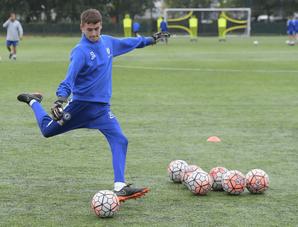 Goalkeeper training at the Chelsea Soccer goalkeeper camp Soccer