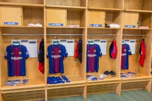 Locker room at the FC Barcelona High Performance Academy